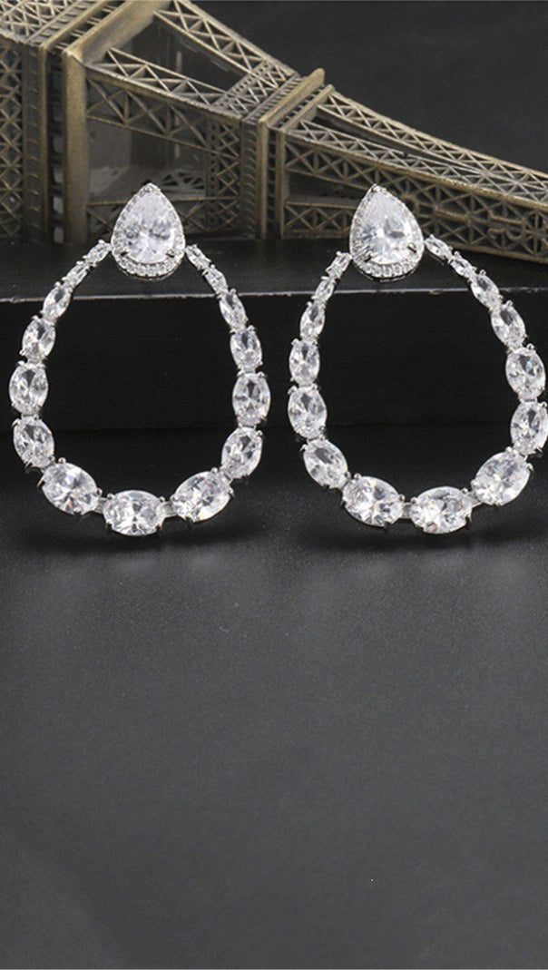AIIZIE DROP-SHAPED ZIRCON EARRINGS - product image