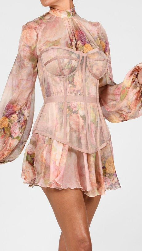 DRESS IN ROSE SILK