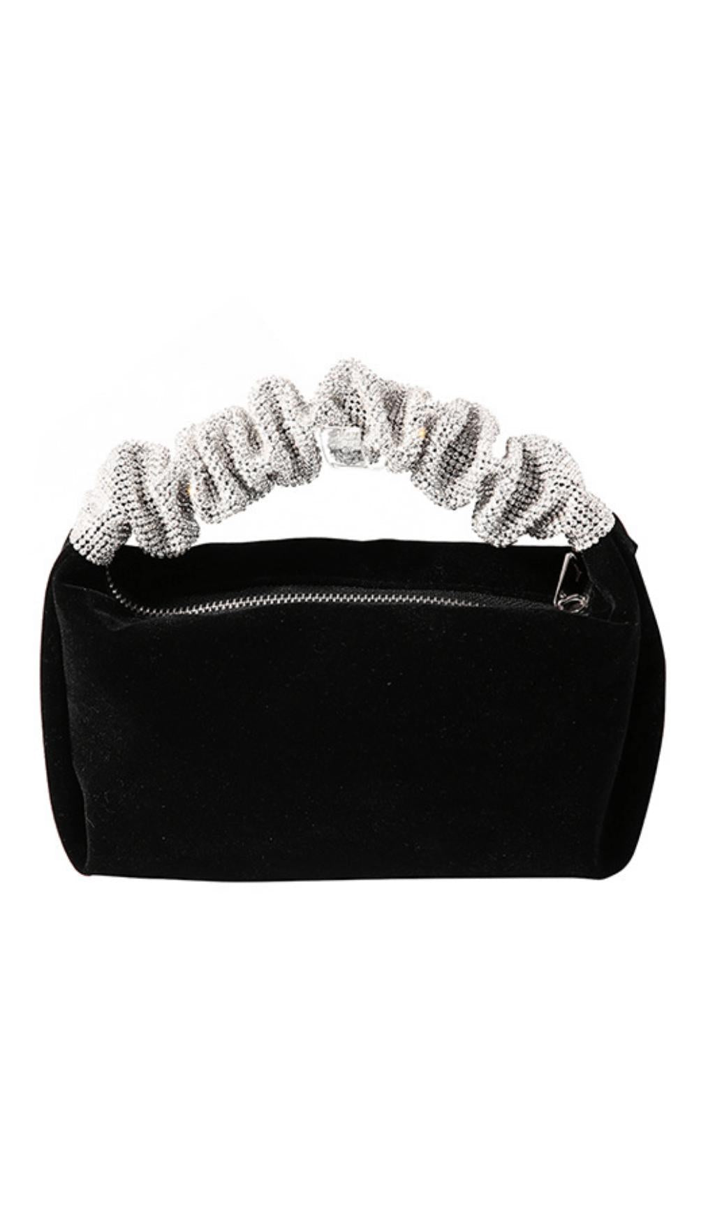DIAMOND-STUDDED VELVET EVENING BAG