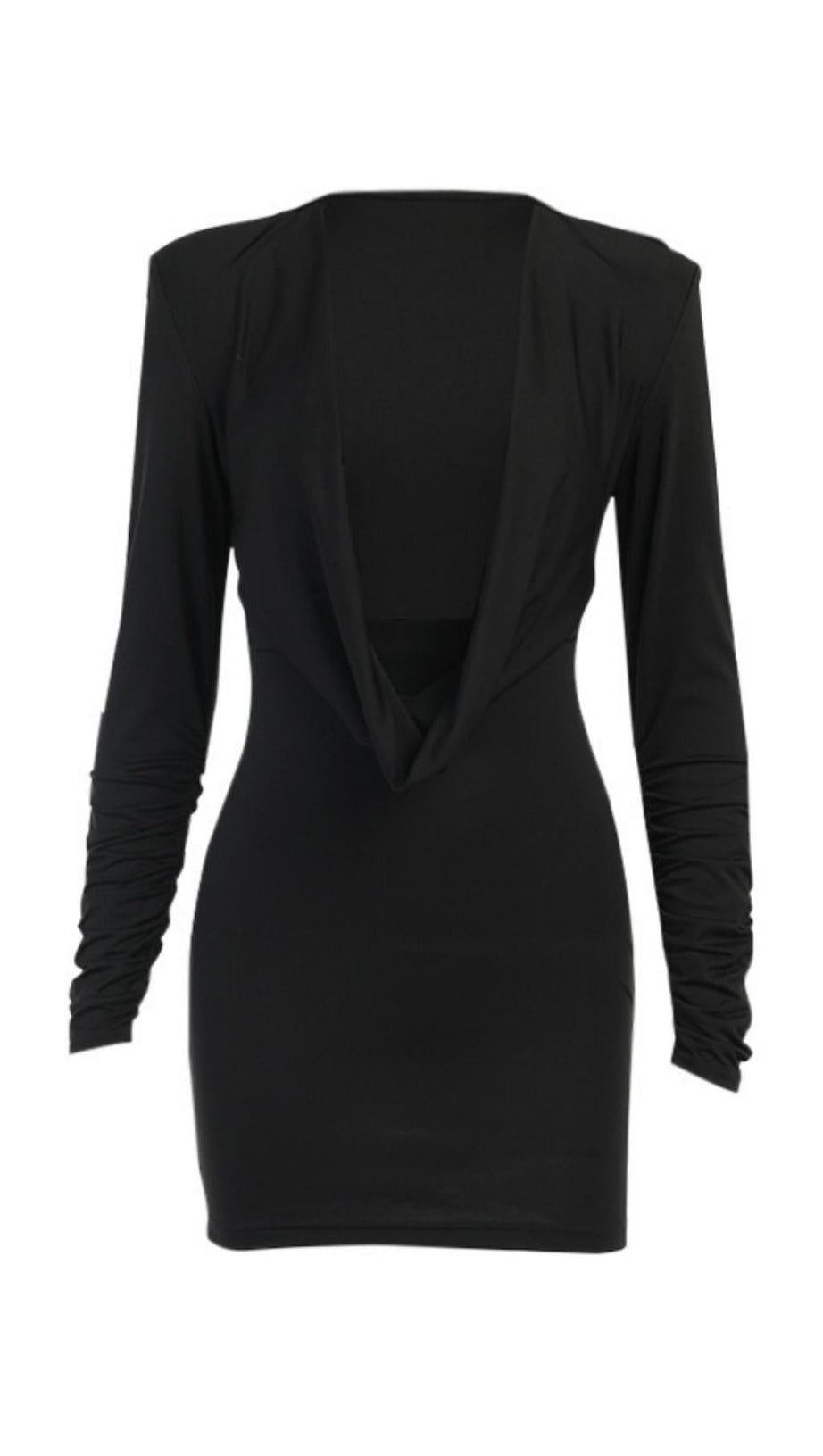 DEEP V HOLLOW SEXY SHORT DRESS