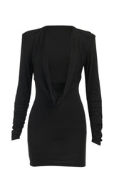 Deep V hollow sexy short dress