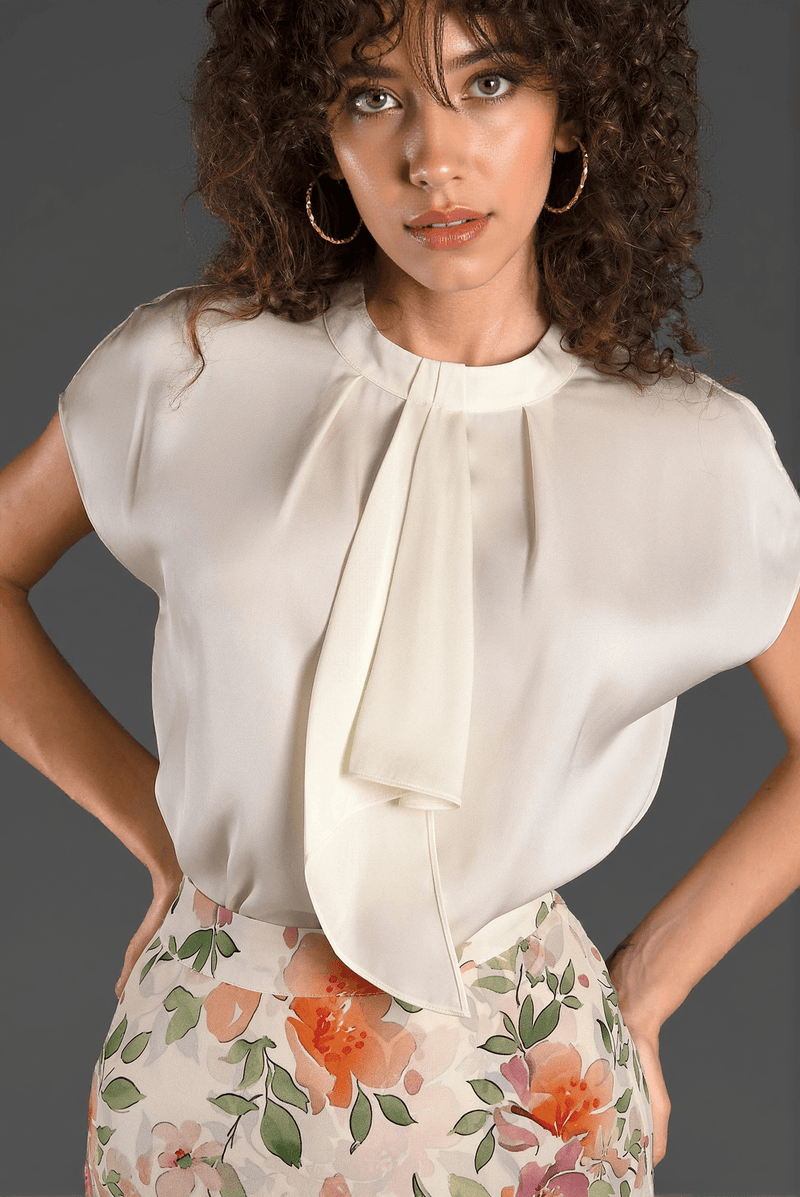 Gallellis Silk Embellished Shirt Top