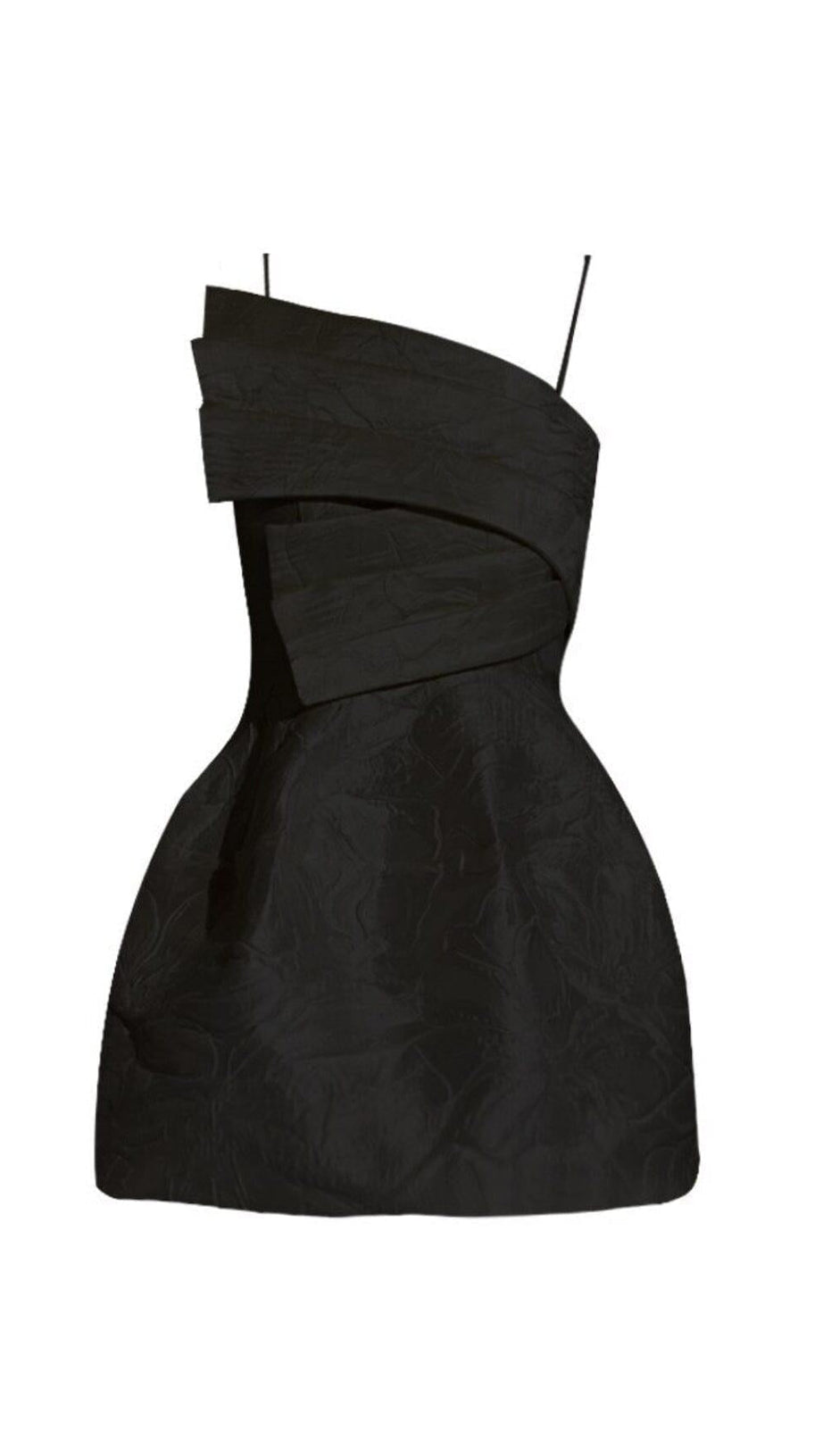 STRAPY HEM MINI DRESS IN BLACK