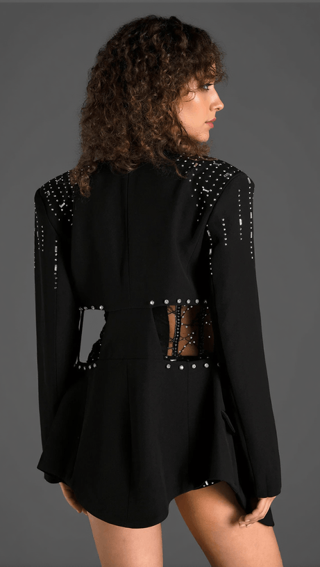 Mundides Korsett mit Strass, 2-teiliges Set