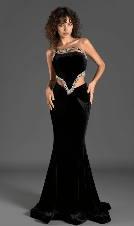 Archilis Diamond Velvet Mermaid Dress