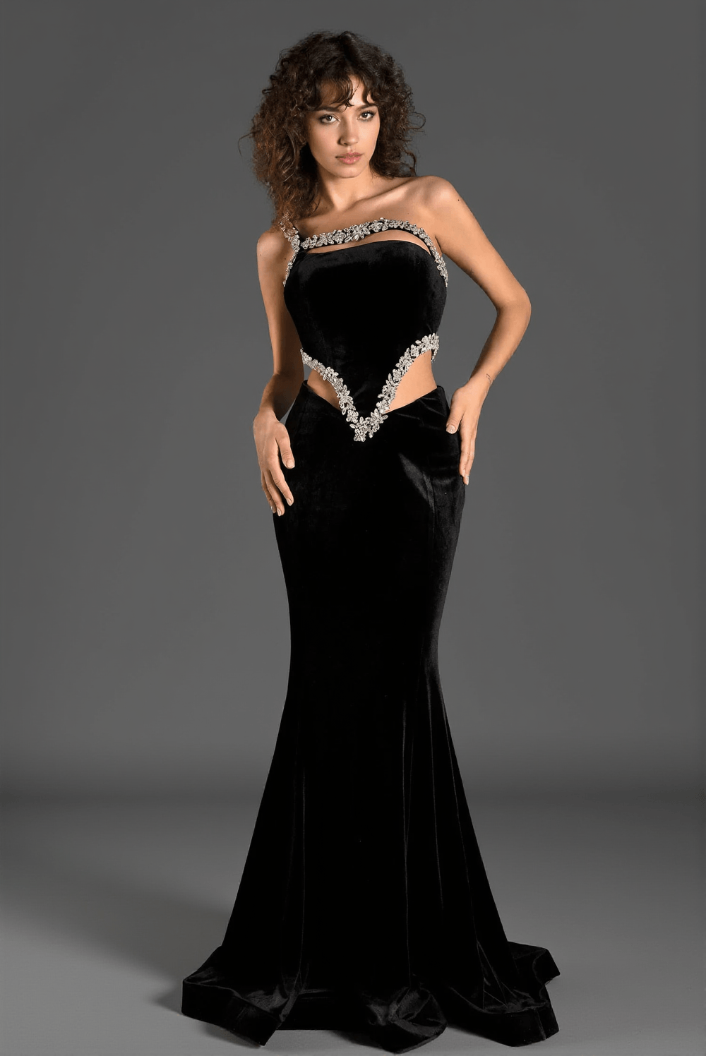 Archilis Diamant-Samt-Meerjungfrauenkleid