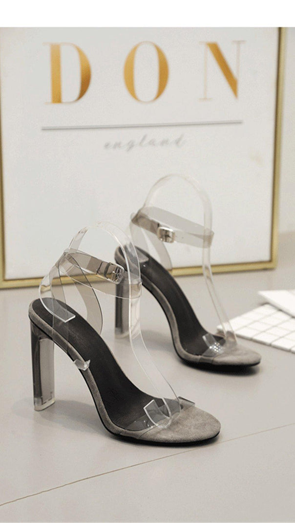 AIIZIE CRYSTAL WORD STRAP HIGH HEELS - product image
