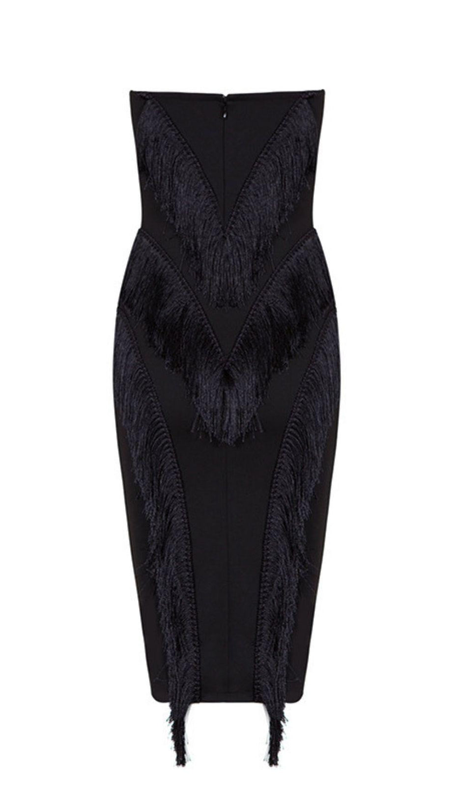 KURZES SCHWARZES KLEID MIT NIEDRIGEM AUSSCHNITT