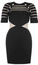 CREW NECK WAIST LAYERED DRESS