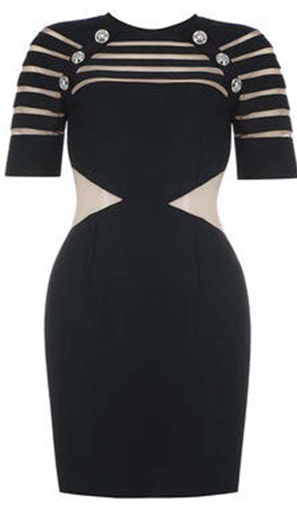 CREW NECK WAIST LAYERED DRESS