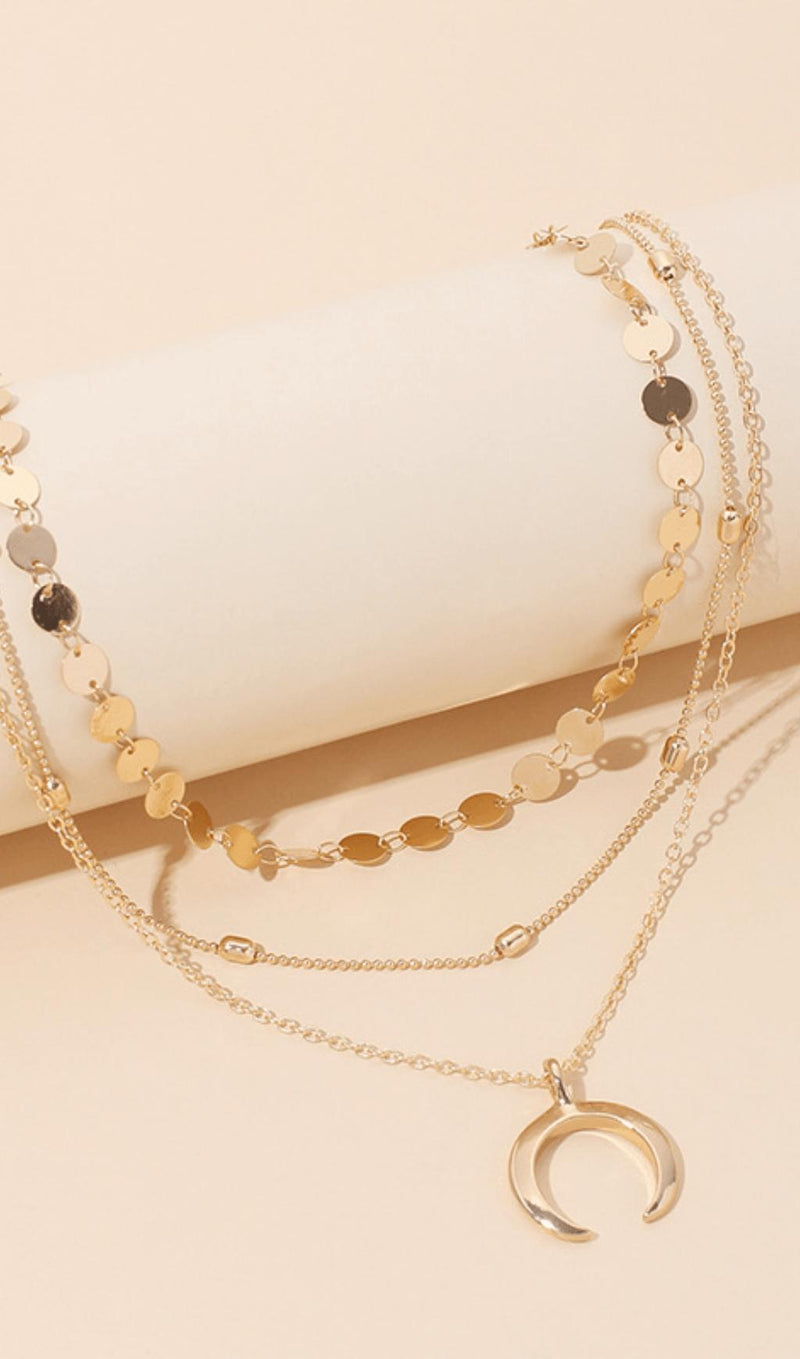 Crescent multi-layer necklace