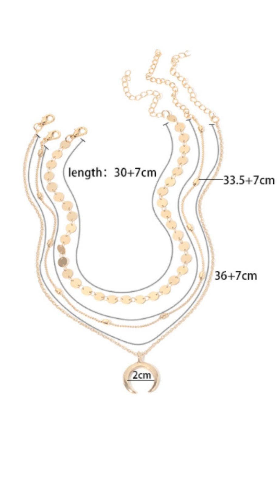 Mehrreihige Crescent-Halskette