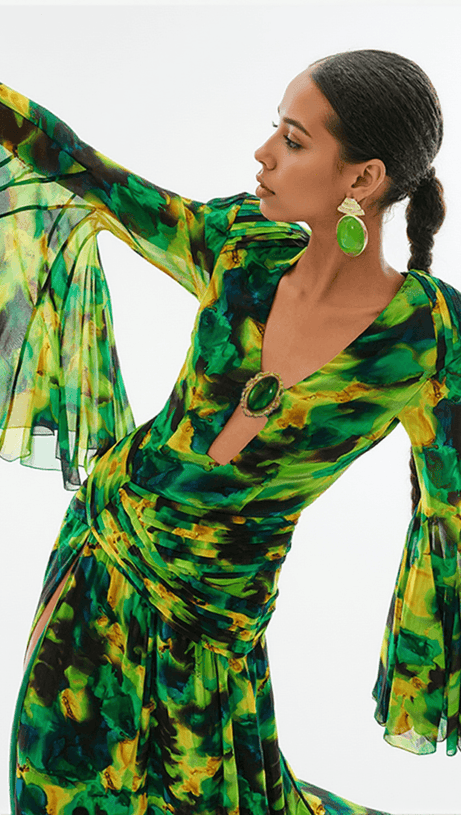 Bedrucktes Maxikleid aus Chiffon „Vitaleas“