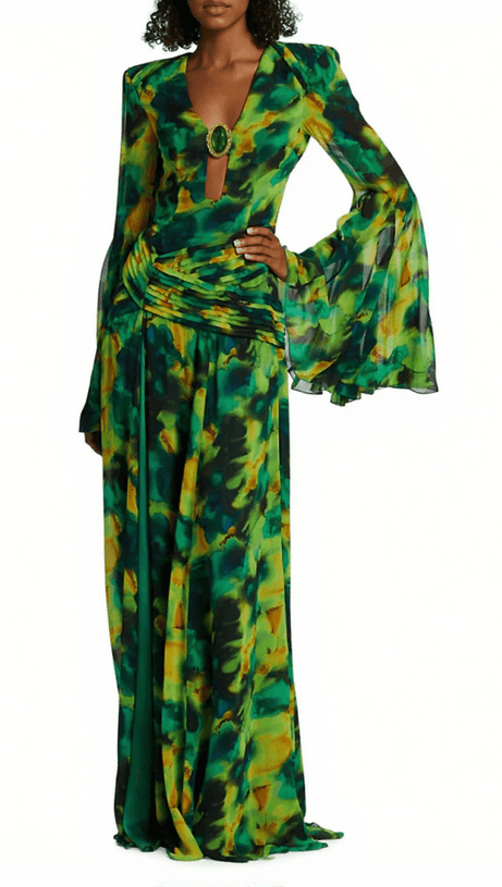 Bedrucktes Maxikleid aus Chiffon „Vitaleas“