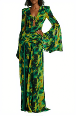 Vitaleas Printed Chiffon Maxi Dress