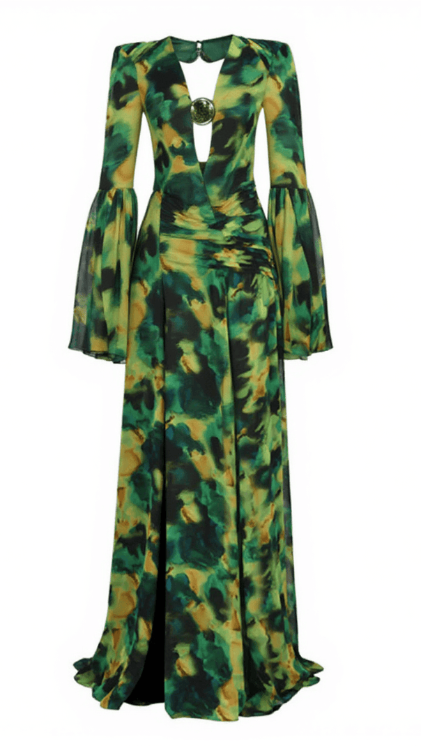 AIIZIE VITALEAS PRINTED CHIFFON MAXI DRESS - product image