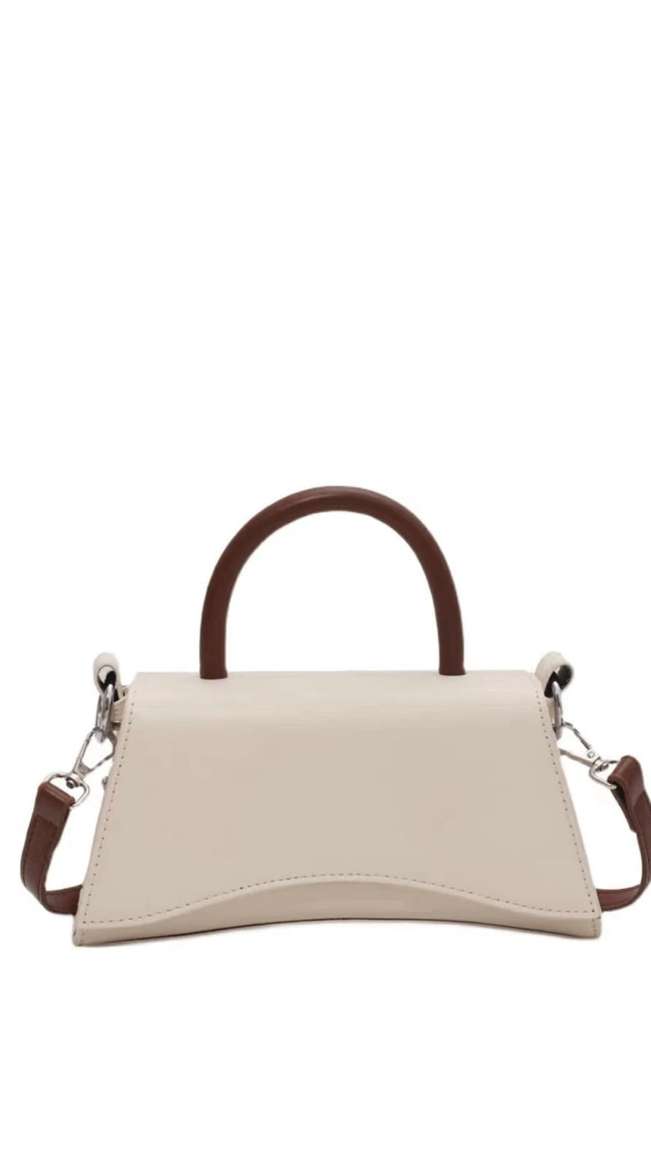 KONTRASTIERENDE SCHLICHTE HANDTASCHE IM SANDUHRFORMAT