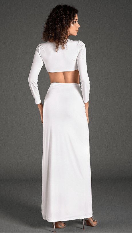 Rossotis – Langärmliges 2-teiliges Set mit 3D-Blumenfalten