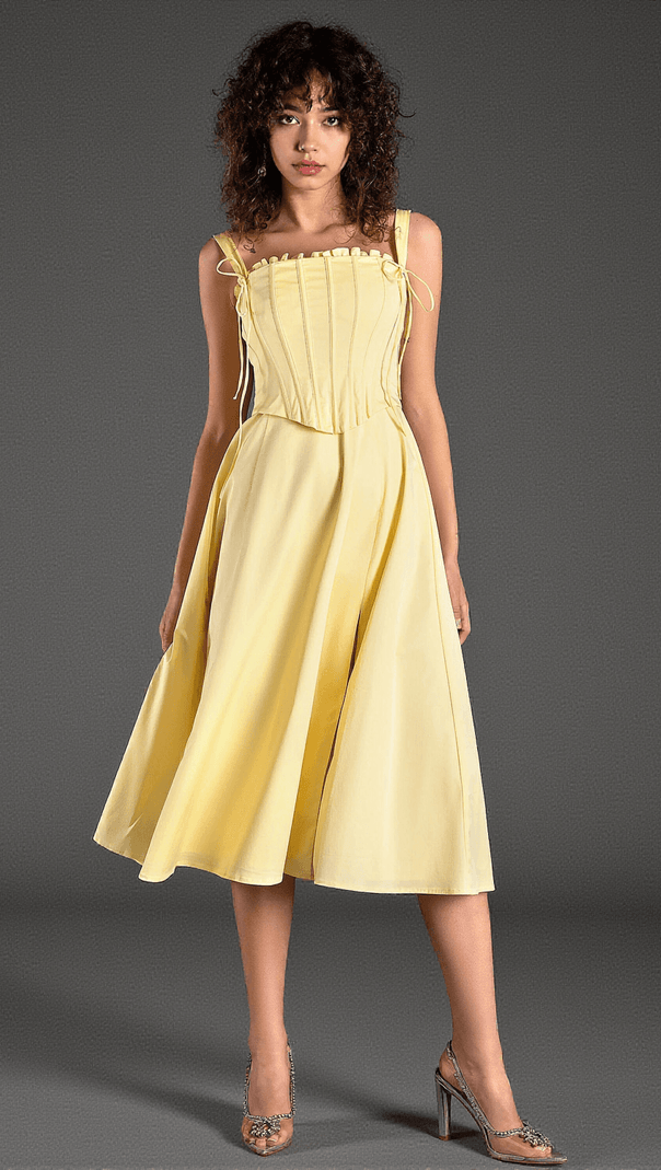 AIIZIE ARTINOU STRAP TIE CORSET DRESS SET - product image