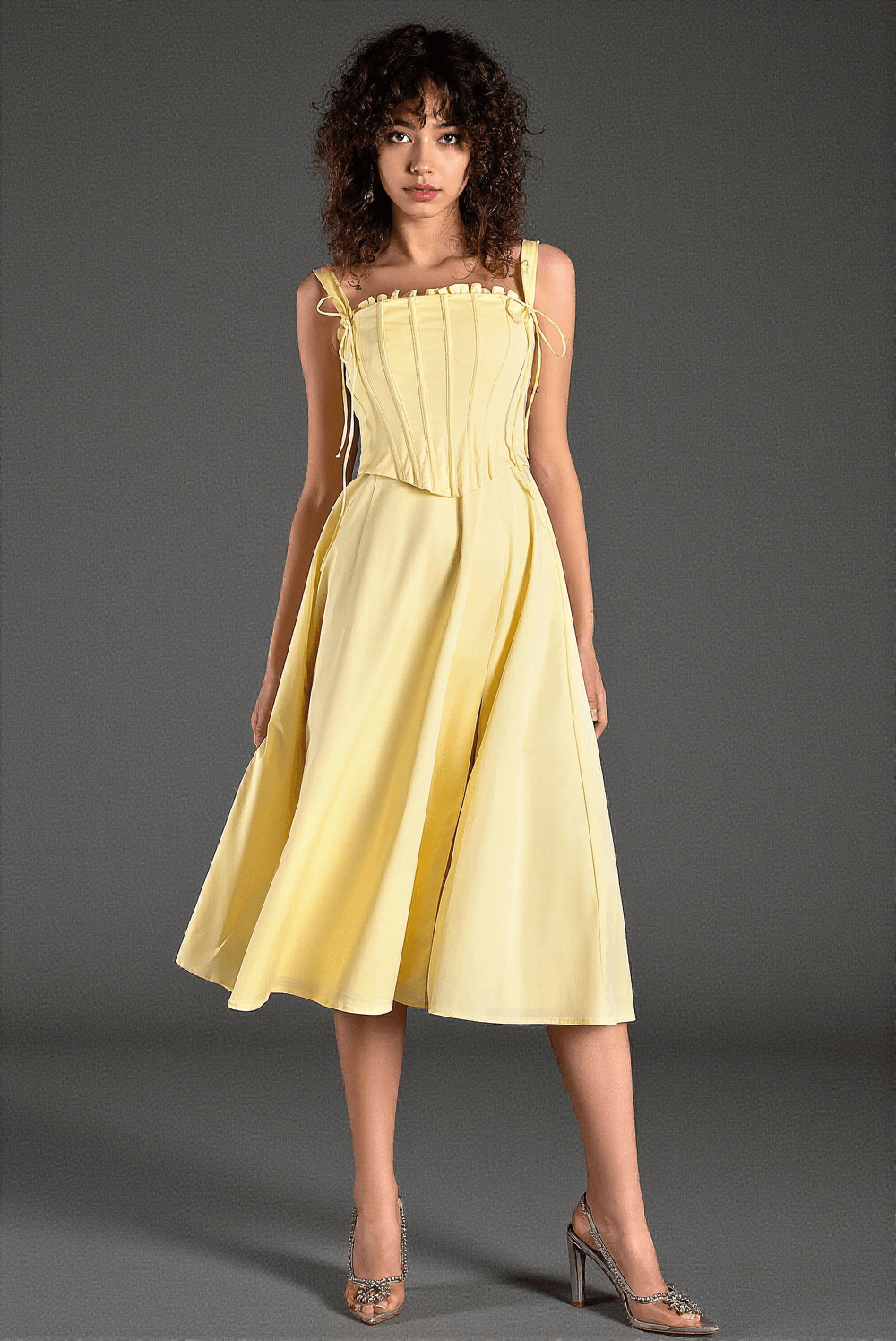 Artinou Korsettkleid-Set mit Trägern und Schnürung