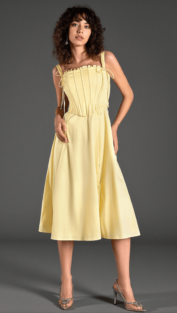 AIIZIE ARTINOU STRAP TIE CORSET DRESS SET - product image