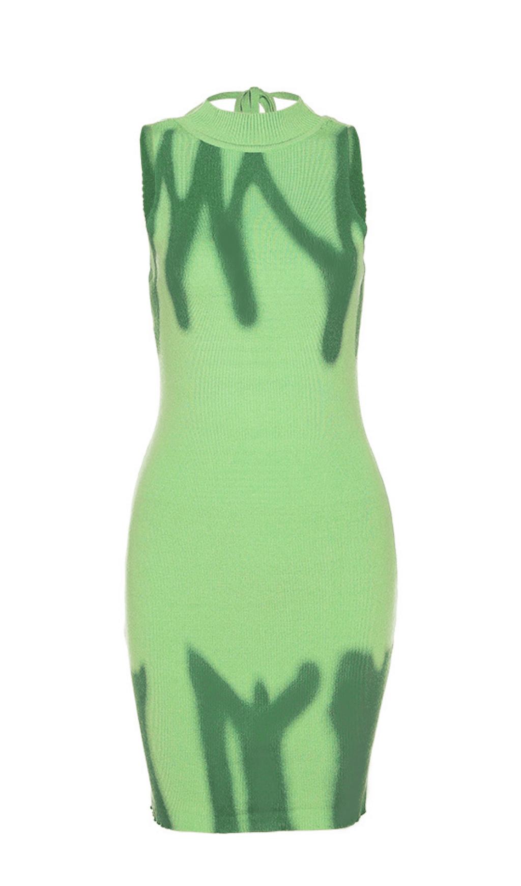 COLORBLOCK KNITTED BASE DRESS.