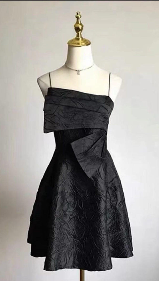 AIIZIE STRAPY HEM MINI DRESS IN BLACK - product image