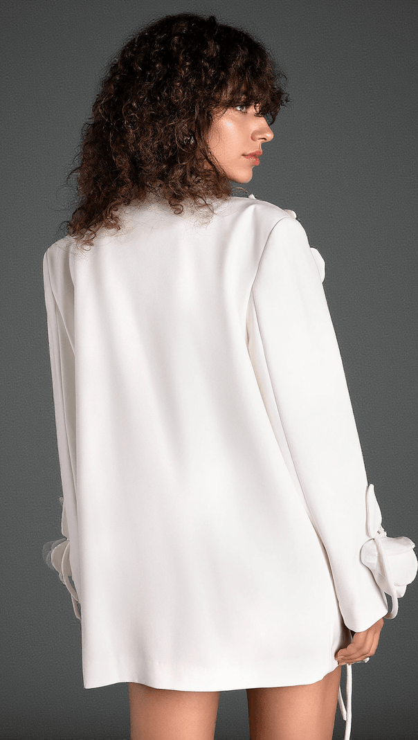AIIZIE MUSTIDIS LONG SLEEVE LAPEL 3D FLOWER BLAZER - product image