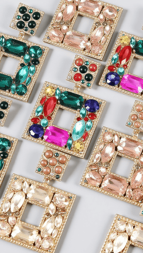 GEM DOOR KNOCKER STATEMENT EARRINGS