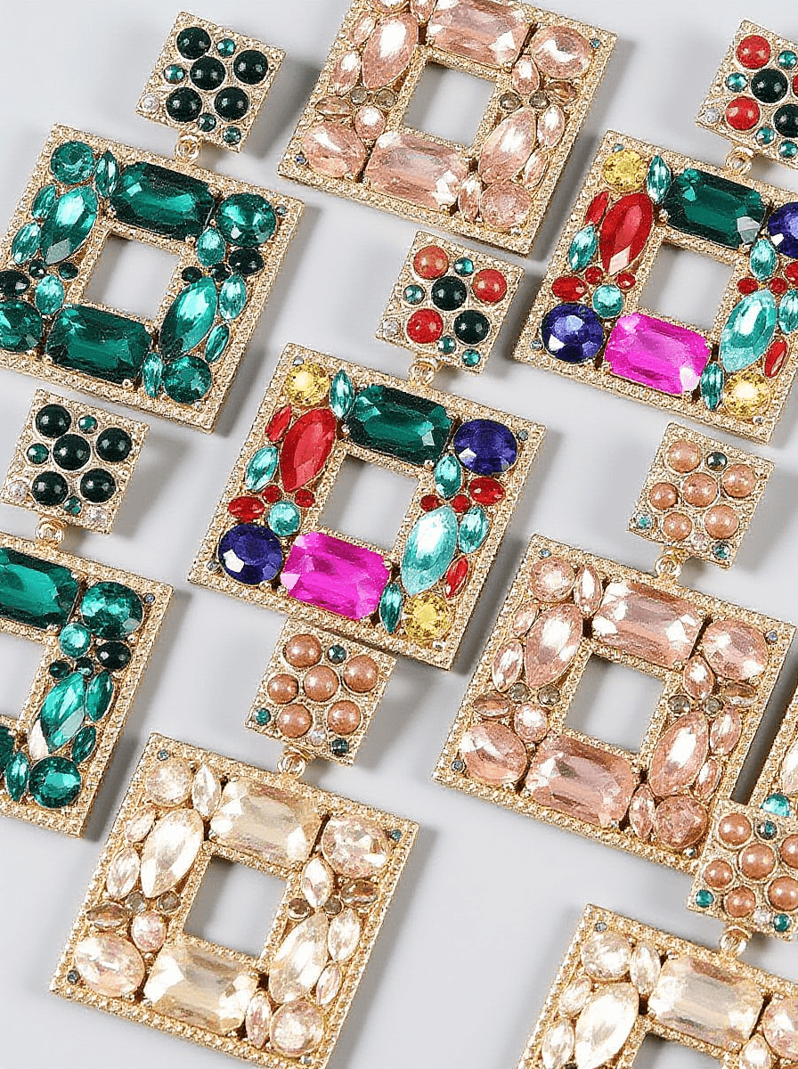 GEM DOOR KNOCKER STATEMENT EARRINGS