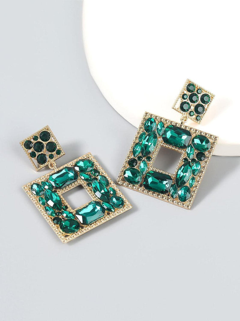 Gem Door Knocker Statement Earrings