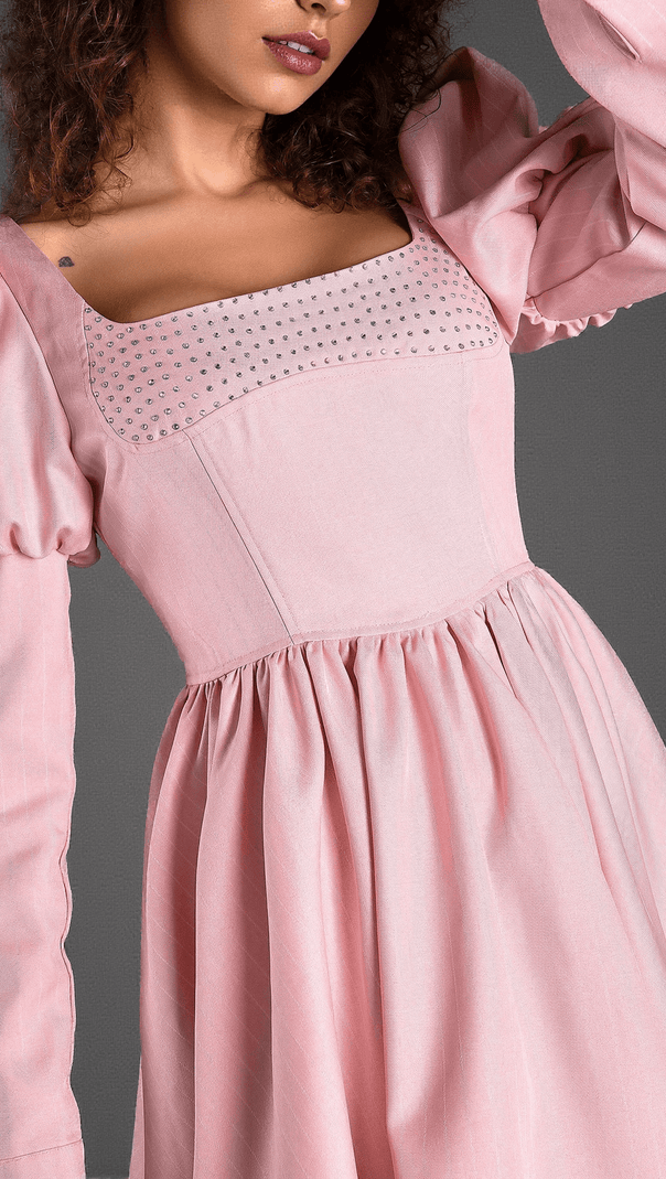 AIIZIE MIDEIA PUFF SLEEVE SQUARE NECK MINI DRESS - product image