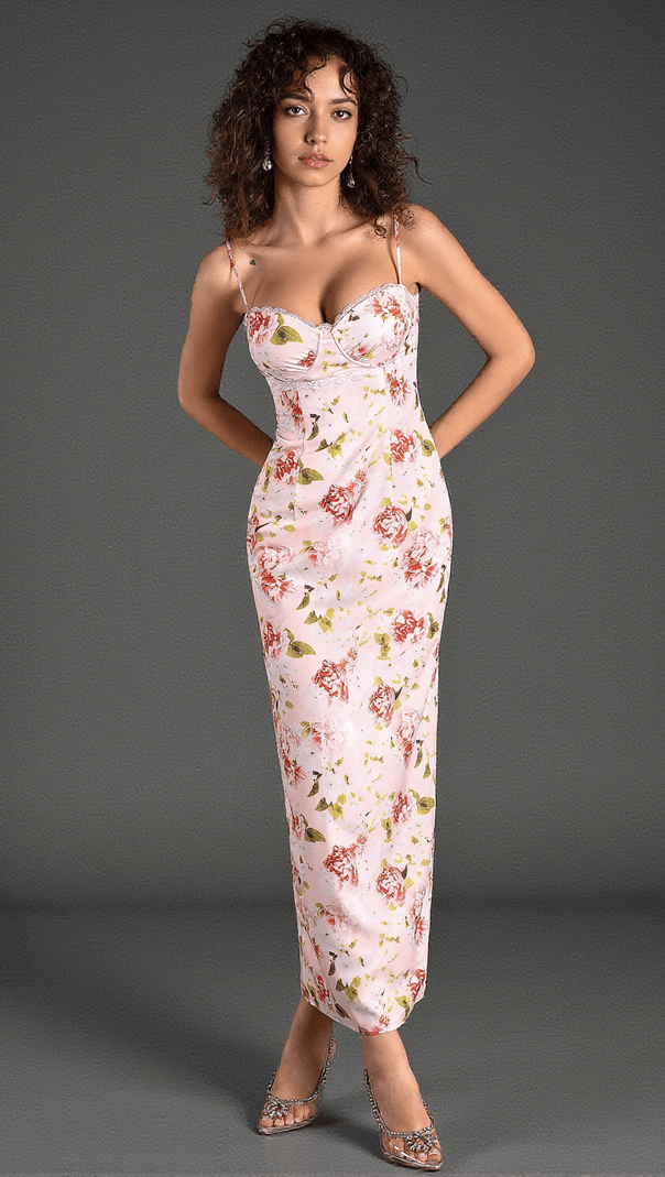 AIIZIE ARVANITA SPAGHETTI WOVEN PRINTED DRESS - product image