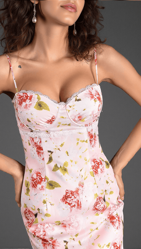 Arvanita Spaghetti-Kleid aus gewebtem Print