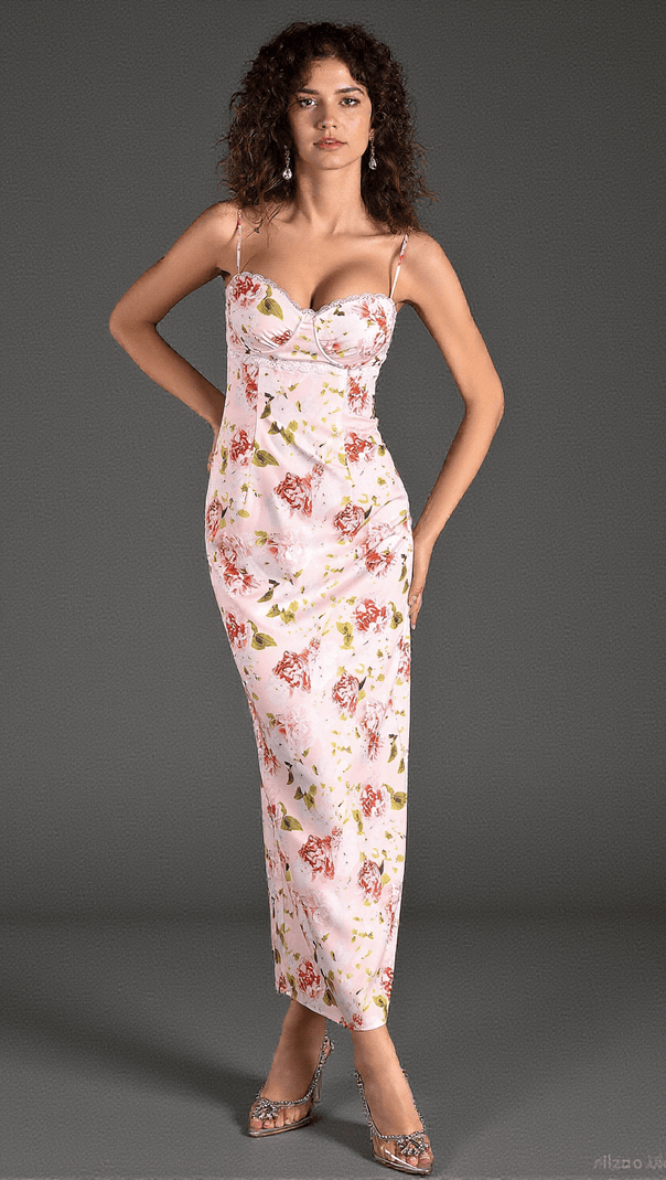 AIIZIE ARVANITA SPAGHETTI WOVEN PRINTED DRESS - product image