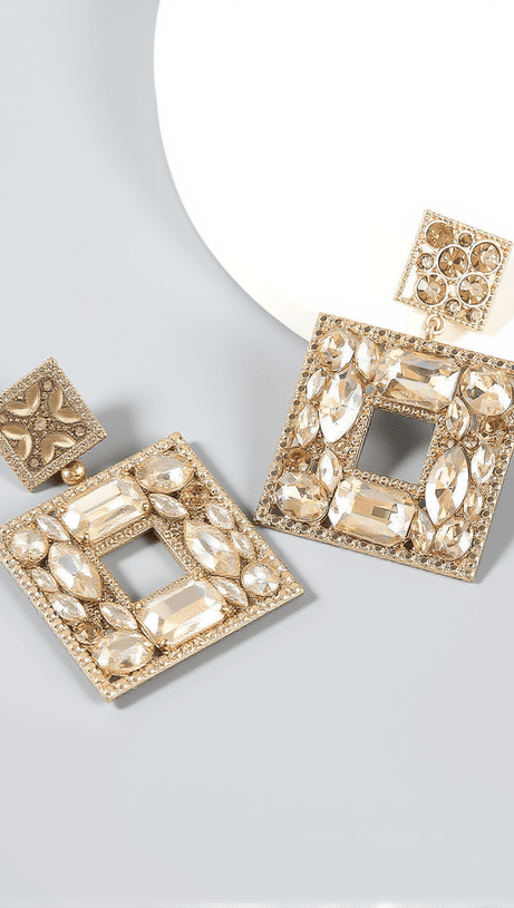 GEM DOOR KNOCKER STATEMENT EARRINGS