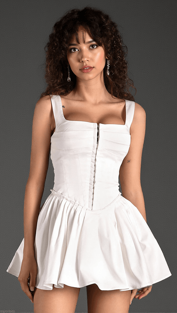 AIIZIE BARELLIS STRAP PLEAT MINI DRESS - product image
