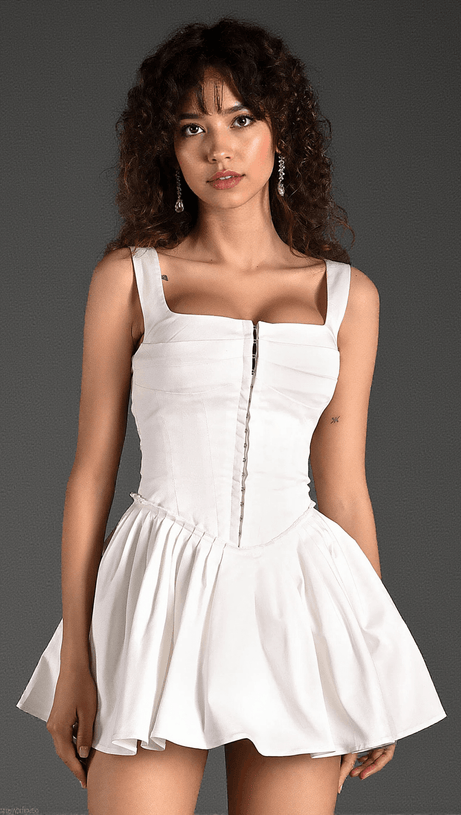 Barellis – Minikleid mit Trägern und Plissee