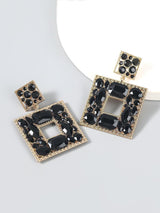 Gem Door Knocker Statement Earrings