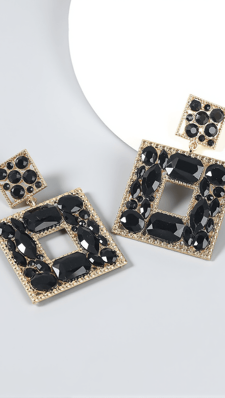 GEM DOOR KNOCKER STATEMENT EARRINGS