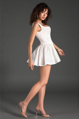 Barellis Strap Pleat Mini Dress