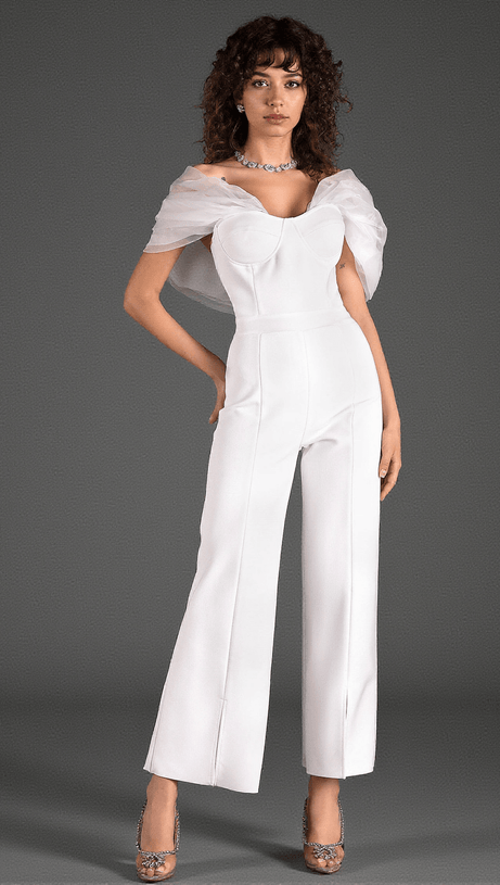 Schulterfreier Patchwork-Jumpsuit „Kane“