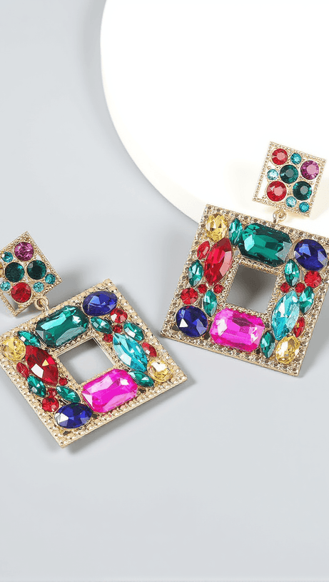 GEM DOOR KNOCKER STATEMENT EARRINGS
