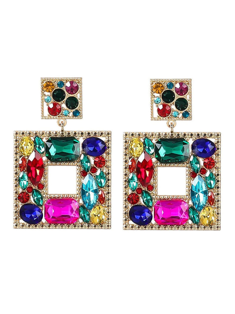 Gem Door Knocker Statement Earrings