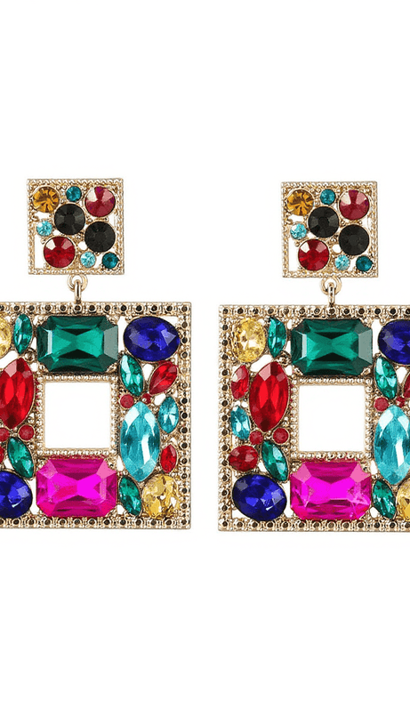 GEM DOOR KNOCKER STATEMENT EARRINGS