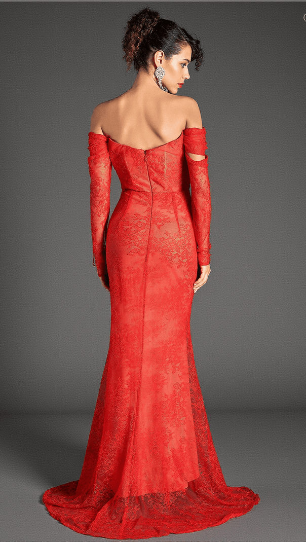 AIIZIE LILLEA OFF SHOULDER LACE MERMAID DRESS - product image