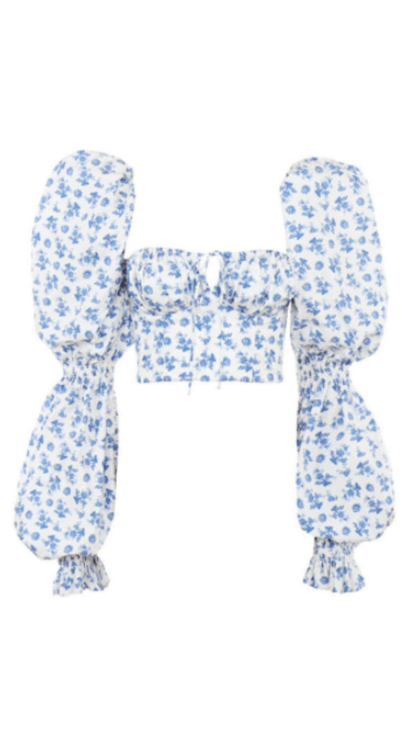 AIIZIE BUBBLE SLEEVE WAISTBAND TOP - product image