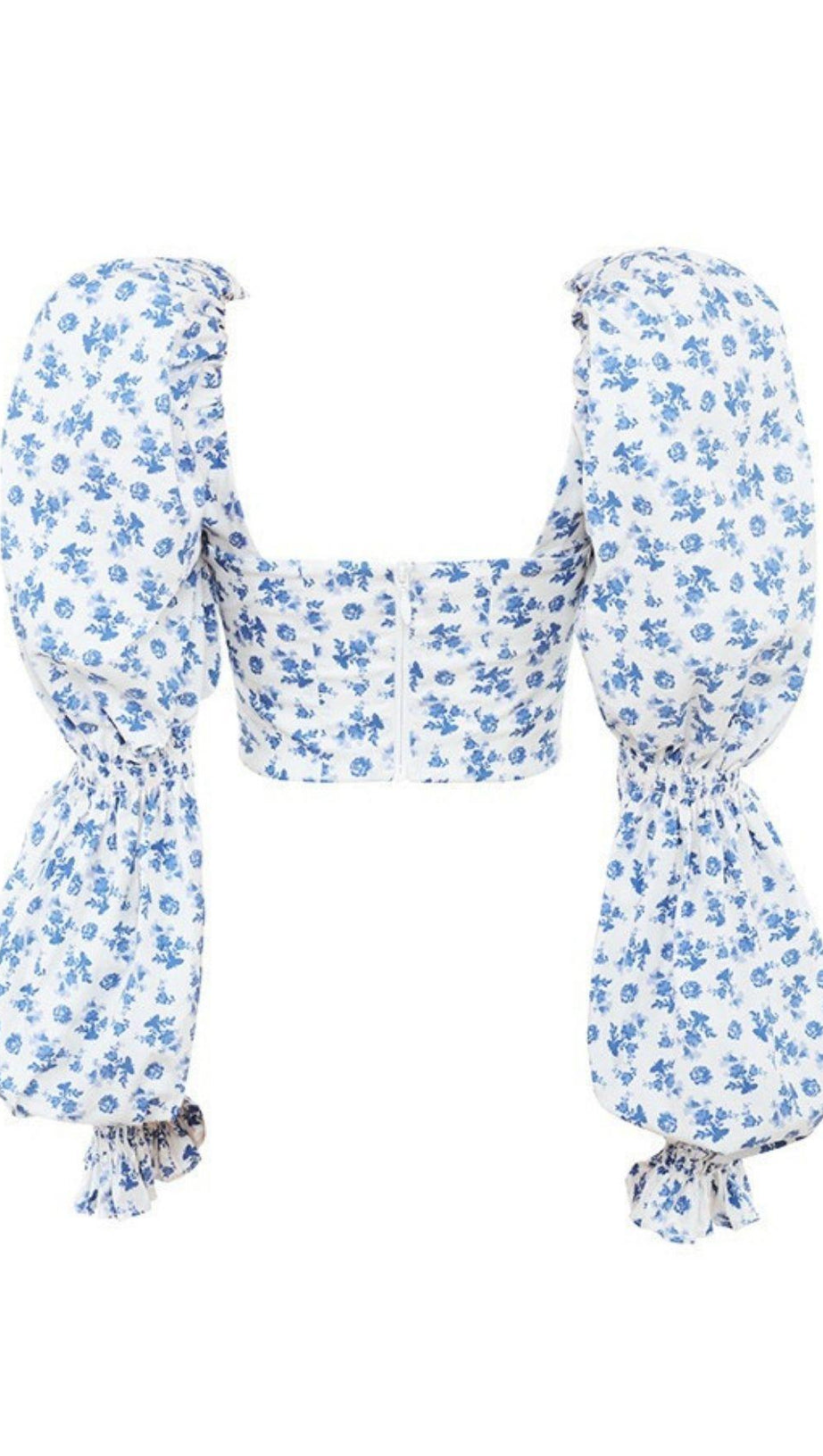 Oberteil mit Puffärmeln und Taillenbund