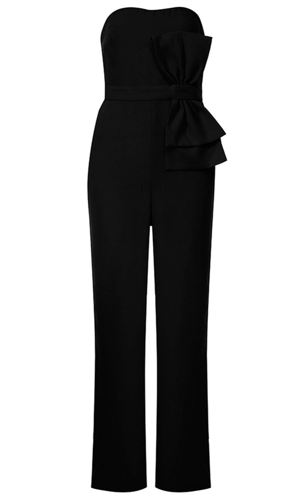 Jumpsuit mit hoher Taille und schmaler Passform und Schleife