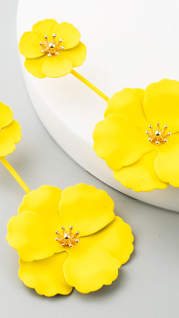AIIZIE BOHEMIAN ALLOY FLOWER LONG EARRINGS - product image